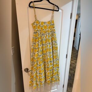 Eddy Yellow Floral Spaghetti-Strap Sundress - One Size